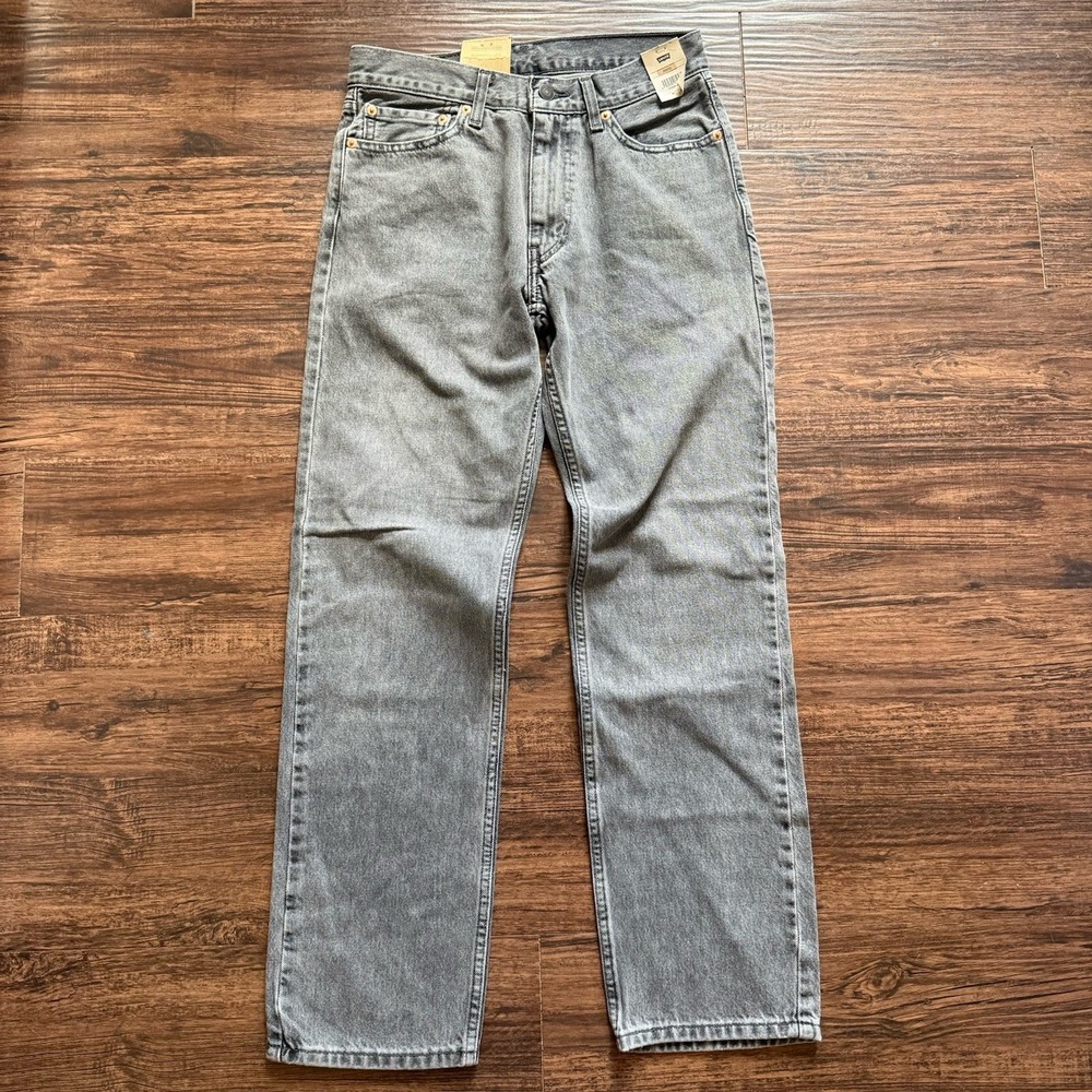 NWT Levi's 555 Relaxed Straight Jeans 28x32 Gray Acid Wash 100% Cotton Y2K